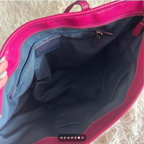 Coach Crossgrain fuchsia leather city zip tote 💕 - Picture 6 of 6